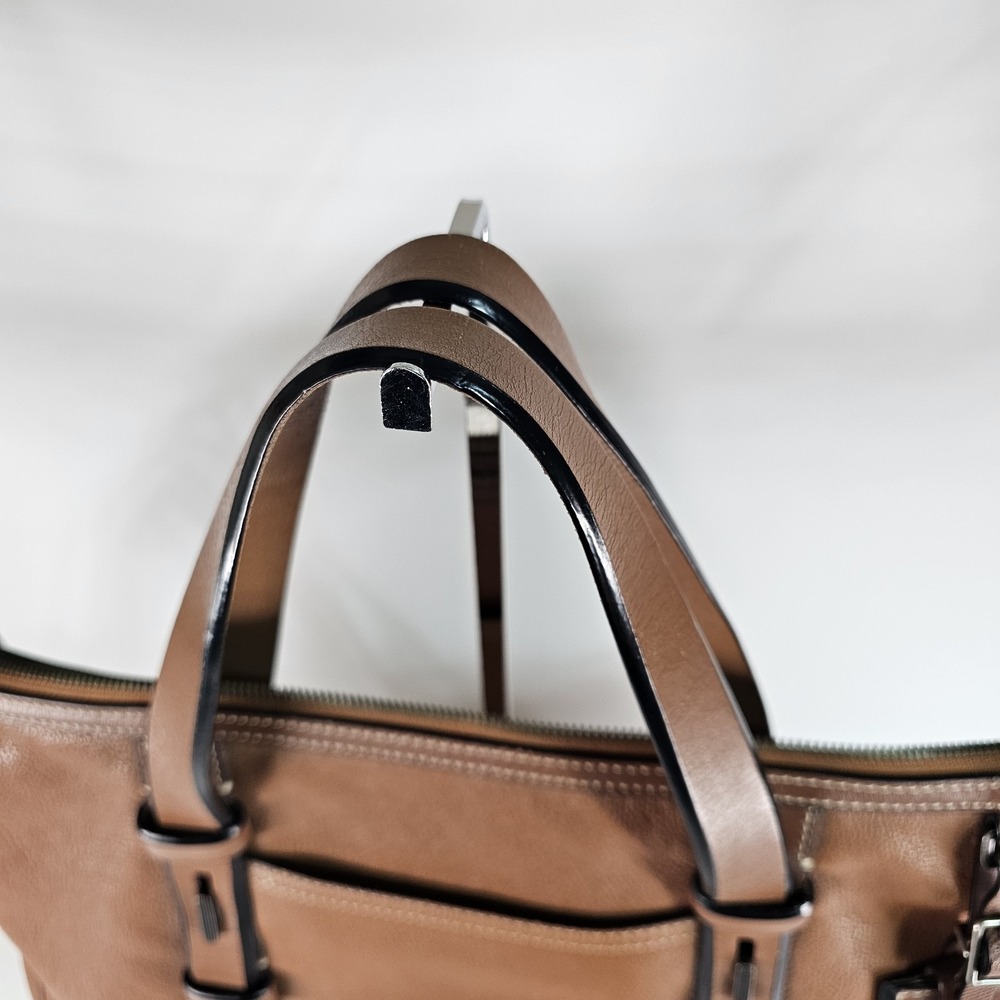 TUMI Business Bag 68917TN MISSION HARRISON Tan Leather Laptop Case Career Brown - Picture 4 of 16